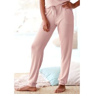 Loungepak - Rookroze - Hoog Taille - Elastische Band - Ribboord