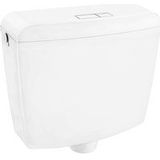 Cornat Spoelbak PONTOS 6/9 l - wit - 2 hoeveelheden spoeling - 3-zijdige aansluitmogelijkheid - verchroomd hoekventiel en koperen buis/staande wc/toiletspoelbak/toiletspoelbak / SPK1200