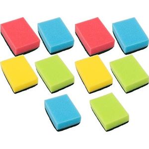 Werkzeyt - Reinigingsspons - 90 x 60 x 30 mm - 10 Stuks - Dubbelzijdig