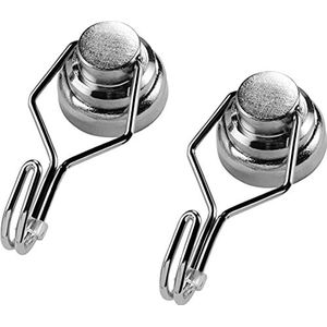 Connex Neodymium magneethaken Ø 25 x 67 mm 2 stuks in praktische set extra sterke magneet 21 kg hechtkracht voor huishouden en werkplaats, powermagneet, mini-magneet, DY7100039, zilver