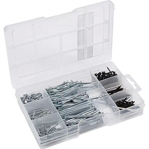 Connex Nagelassortiment 490-delig - nagels & kamdoeleinden in set - voorgesorteerd in praktische kunststof doos - geschikt voor huis, hobby & werkplaats/assortimentsdoos / DP8500127