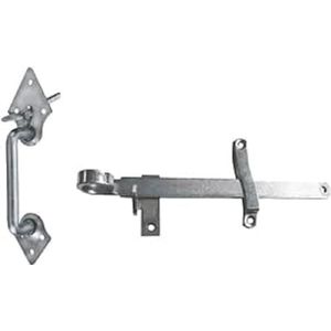 Connex Klinkbeslag set - 5-delig - met beugel - verzinkt/deurklink/scharnier voor poorten, poorten en deuren/handvat/deurklink/deurklink / DYB2901561