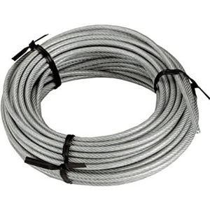 Connex DY2701386 staal/gegoten kunststof kabel met textielkern, 15 m x 4 mm