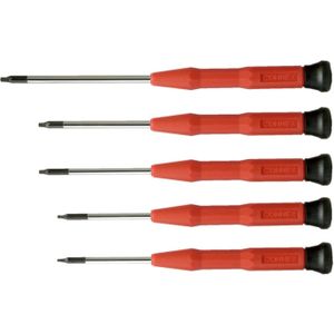 Connex COXT977010 Torx Precisie Schroevendraaier Set, Zilver/Zwart/Rood, 5 Stuk
