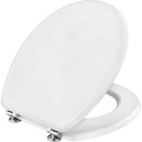 Cornat WC-bril ""Lyon"" - klassieke witte look - hoogwaardige houten kern - eenvoudig ontwerp past in elke badkamer / toiletbril / wc-deksel / SHB00