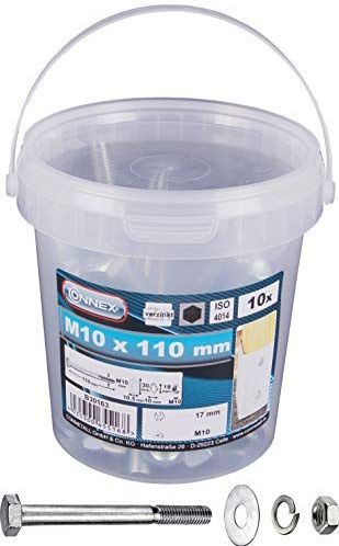 Connex - Zeskantschroeven - 10 stuks - Verzinkt - Zeskantige Aandrijving