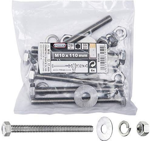 Connex - Bout 10X110 - Moeren - Roestvrij Staal A2 - Inhoud 6 Stuks