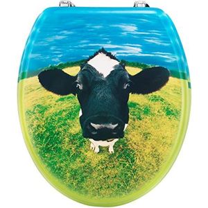 Cornat - Wc-Bril - MDF Gelakt - Koe Bl - Bacterievrij Oppervlak - RVS Scharnieren