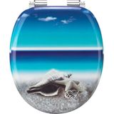 Cornat Wc-bril ""Snail Blue"" - Aantrekkelijk design - Hoogwaardige houten kern - automatische daling - Comfortabel zitgevoel/toiletbril/wc-deksel / KSDSC534