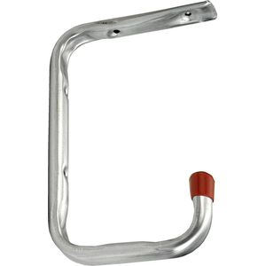 Connex Plafondhaak - met beschermende rubberen bekleding - verzinkt/universele haak/montagehaak voor garage/werkplaatshaken/opberghulp / DY222010, 250 x 155 x 145 x 80 mm (30 kg), zilver, rood