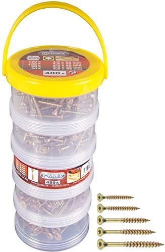 Connex - B30305 - Schroevenassortiment - 480-delig - Geel Verzinkt