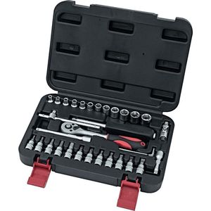 Connex - Dopsleutelset - 33-delige - Chroom-Vanadium-Staal - Ratel met Fijne Tanden
