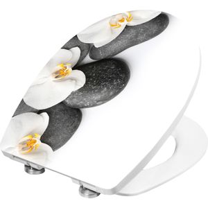 Cornat Wc-bril ""Orchidee"" - Aantrekkelijk design - Onderhoudsvriendelijk thermoplast - Quick up & Clean functie - softclosemechanisme - Comfortabele montage van boven/toiletbril / wc-deksel / KSDSC100