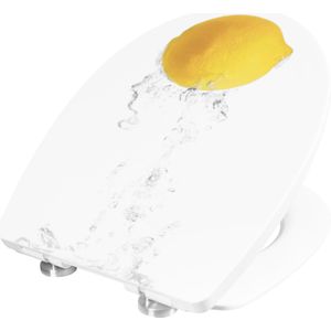 Cornat Wc-bril ""Citroen"" - fruitig fris design - onderhoudsvriendelijk thermoplast - Quick up & Clean-functie - softclosemechanisme - comfortabele montage van boven/toiletbril/wc-deksel / KSDSC104