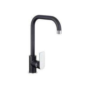 Noir Round keukenmengkraan zwart/chroom