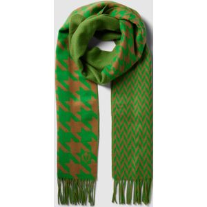 FRAAS Cashmink-sjaal met pied-de-poule - 35 x 200 cm - Made in Germany voor dames, Cyber Green, One Size (Fabrikant maat:ONESIZE)