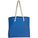 Strandtas met handvat blauw Capri 35 x 45 cm - Strandshoppers/boodschappentassen van polyester