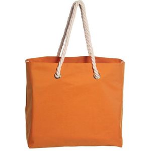 Strandtas met handvat oranje Capri 35 x 45 cm - Strandshoppers/boodschappentassen van polyester