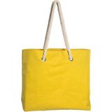 Strandtas met handvat geel Capri 35 x 45 cm - Strandshoppers/boodschappentassen van polyester