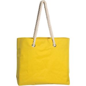 Strandtas met handvat geel Capri 35 x 45 cm - Strandshoppers/boodschappentassen van polyester
