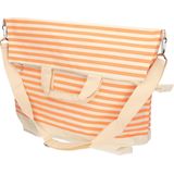 Strandtas gestreept oranje Florence 43 x 53 cm - Strandshoppers van polyester