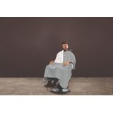 Trend-Design - Barber Kapmantel - Zwart/Wit Krijt - 100% Polyester