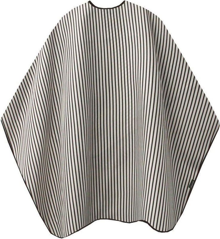 Trend-Design - Barber Kapmantel - Zwart/Wit Krijt - 100% Polyester