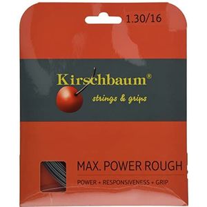 Kirschbaum Max Power Rough Garniture Tennissnoeren, 1,2 mm x 12 m, grijs