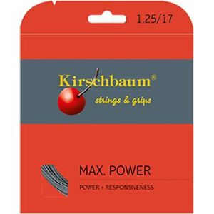 Kirschbaum Max Power Tennistouw, uniseks, volwassenen, grijs, 1,30 mm x 200 m