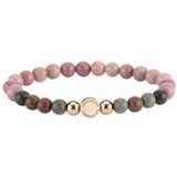 Liebeskind Berlin - Armband - Zwart/grijs - Rosé/roségoudkleur - Massief - Jaspis/Onyx