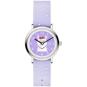 Cool Time Kinderhorloge met nylon band, lila, één maat, riem, Lila., riemen