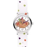 Cool Time Kids polshorloge met nylon armband, wit, Eén maat, modern