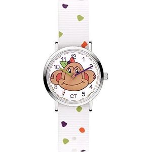 Cool Time Kids polshorloge met nylon armband, wit, Eén maat, modern