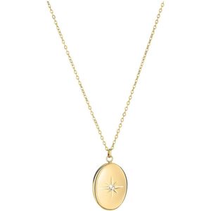 Tamaris - Halsketting - Roestvrij Staal - Goud - Medaillon