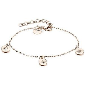 Tamaris Armband TJ-0480-B-21 IP roségoud, 21 cm, Roestvrij staal, Glas