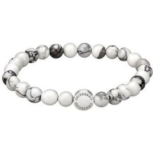 Liebeskind Berlin - Howlite Kralenarmband - Grijs - Howliet - Trekkoord