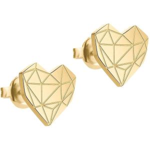 LIEBESKIND BERLIN Hartvormige Oorbellen - Roestvrij Staal - Verguld