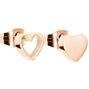 Liebeskind Berlin Oorstekers - Roestvrij Staal - Hartvormig - Roségoud