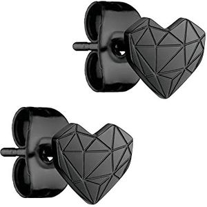 Liebeskind Berlin - Oorstekers - Hartvorm - Roestvrij Staal - IP Black