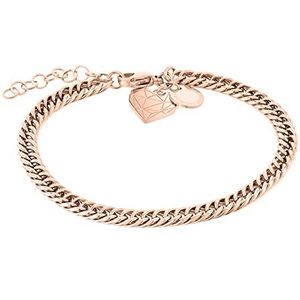 Liebeskind - Armband - Roestvrij Staal - Hartvormige Hanger - Pantserketting