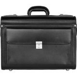 Dermata Business Leather Pilotcase Zwart