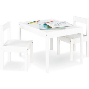 PINOLINO Sina Kinderzitset, 3-delig, wit gelakt, aanbevolen voor kinderen vanaf 2 jaar, 3-delig: 2 stoelen, 1 tafel, zithoogte 28 cm