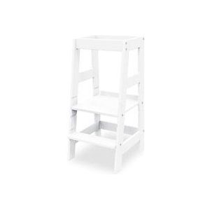 Pinolino - Fino leertoren - In hoogte verstelbare hoge stoel - Montessori - natuurlijk houten kooktoren - Stabiele leerstoel voor keuken, babyveiligheid - Wit gelakt