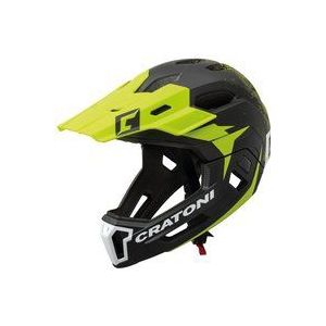 Cratoni C-Maniac Unisex fietshelm voor volwassenen, zwart/groen, S-M (52-56 cm)