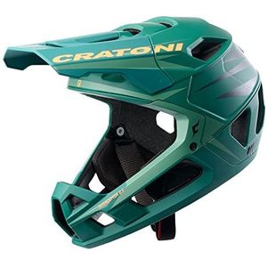 Cratoni Interceptor helm voor volwassenen, uniseks, groen/neonoranje mat, maat M