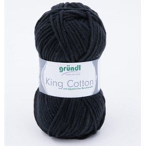 Gründl King Cotton (zacht en volumineus brei- en haakgaren van 55% polyacryl & 45% katoen, 50 g/78 m, naalddikte: 6-7, 10 x 50 g), antraciet