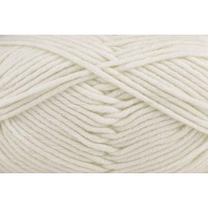 Gründl King Cotton zacht volumineus brei- en haakgaren, 55% polyacryl, 45% katoen, 50 g/78 m, naalddikte 6-7, 10 x 50 g, crème