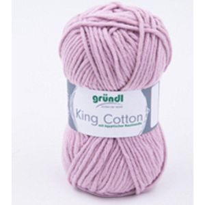 Gründl King Cotton (zacht en volumineus brei- en haakgaren van 55% polyacryl en 45% katoen, 50 g/78 m, naalddikte: 6-7, 10 x 50 g), roze