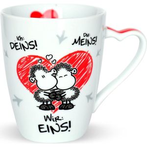 SHEEPWORLD Mok voor koffie en thee, perfect als cadeau-idee voor Valentijnsdag, porseleinen koffiemok, hartmok, 45183