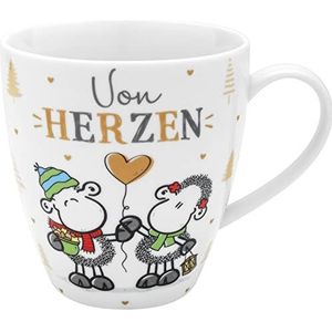 Sheepworld Tasse mit Motivdruck: ""Von Herzen"", inkl. Geschenkbanderole, mit Golddruck